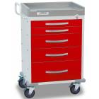 DETECTO Rescue Series ER Medical Cart 5 Red Drawers