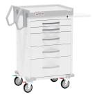 DETECTO Rescue Series General Purpose Medical Cart - 5 White Drawers 