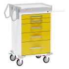 DETECTO RC33669YEL Rescue Series Isolation Medical Cart - 5 Yellow Drawers
