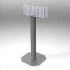 Poltex RESP4HSAN-3STL Stand Mount Respiratory Hygiene Station with Touch-Free Hand Sanitizer Space - Without Sign Sleeve