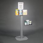 Poltex RESPU-3STL-DCL Respiratory Hygiene Station U, Steel Stand, With Decal Sign - Front View (Consumables Not Included)