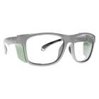 Phillips Safety Plastic Frame Radiation Glasses Model TP395 - Light Gray/Green (Right Angle View)