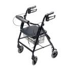 Lumex® RJ4302K Walkabout 4-Wheel Rollator, Hemi - Black