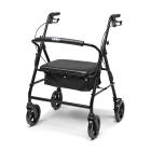 Lumex® RJ4405K Walkabout 4-Wheel Rollator, Imperial Bariatric, Contoured Backbar, Black - Front View