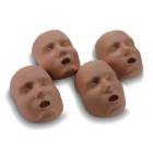 Prestan RPP-JTFACE-4-DS Replacement Face Skin for Professional Adult Jaw Thrust Manikin with CPR Feedback 4-Pack - Dark Skin Tone