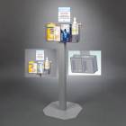 Poltex SANSTAT17-3STL Locking Sanitizing Station, Stand Mount, 4 Position - Front View (Consumables Not Included)