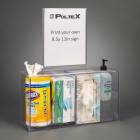 Poltex SANSTAT17SLV Locking Sanitizing Station with Sign Sleeve - 4 Position (Consumables Not Included)