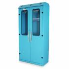 Harloff SC8044DRDP-DSS3316 Light Blue Powder Coated Steel SureDry High Volume 16 Scope Drying Cabinet with Dri-Scope Aid - Key Locking Tempered Glass Doors
