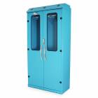 Harloff SC8044DREDP Light Blue Powder Coated Steel SureDry High Volume 16 Scope Drying Cabinet - Basic Electronic Push Button Locking Tempered Glass Doors