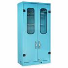 Harloff SCW2448DR Powder Coated Steel SureDry Wall Mount Bronchoscope Storage Cabinet - Key Locking Tempered Glass Doors