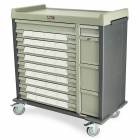 Harloff SL36BIN5 Standard Line 36 - 5" Med-Bin Medication Cart with Key Locks (Hammertone Gray)