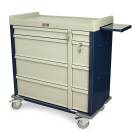 Harloff SL600PC Standard Line 600 Punch Card Medication Cart with Key Locks, 1 Single Wide Narcotics Drawer (Shown in Navy and Sand Colors)