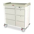 Harloff Standard Line 600 Punch Card Medication Cart with CompX Electronic Lock, 2 Double Wide Narcotics Drawers