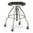 Clinton Model SS-2162 Stainless Steel Stool With Casters & 15" Diameter Stainless Steel Seat