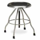 Stainless Steel Stool with Rubber Feet & 15" Diameter Stainless Steel Seat