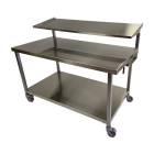 MidCentral Medical Stainless Steel Folding Two-Tier Back Table with Solid Upper Shelf