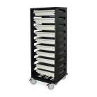 Harloff STC-SH10L Scope Transport Cart with 10 Scope Tray Capacity, Hammer Black, Left Angle View Actual Use (Scope Trays are Not Included)