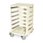 Harloff STC-SH6L Scope Transport Cart with 6 Scope Tray Capacity, Beige Finish, Left Angle View
