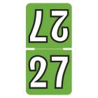 2027 Top-Tab Year Labels - Colwell Compatible TCPK Series - Size 1" H x 1/2" W