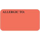 ALLERGIC TO Label - Size 1 5/8"W x 7/8"H