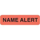 NAME ALERT Label - Size 1 1/4"W x 5/16"H - Fluorescent Red