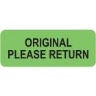 ORIGINAL PLEASE RETURN Label - Size 2 1/4"W x 7/8"H