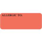 ALLERGIC TO Label - Size 2 1/4"W x 7/8"H