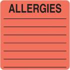 ALLERGIES Label - Size 2 1/2"W x 2 1/2"H