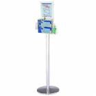 UM3403 Locking Respiratory Hygiene Stand & Health Station Shown with Standard CAM Lock