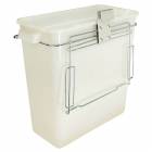 Harloff WASTE3GALRC 3 Gallon Plastic Waste Container without Cover for M-Series or A-Series Carts, Rail Clip Mount