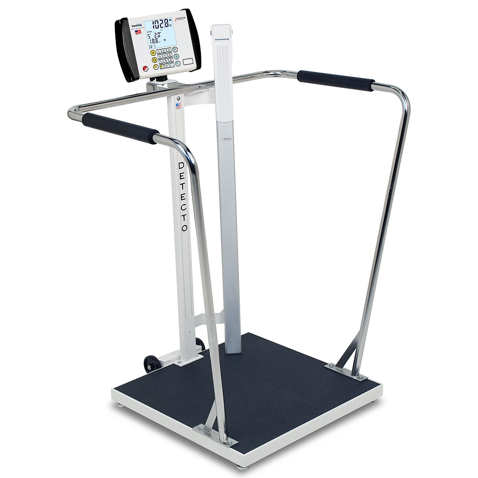 Detecto 6857DHR Bariatric Digital Scale with Digital Height Rod 1000 lb