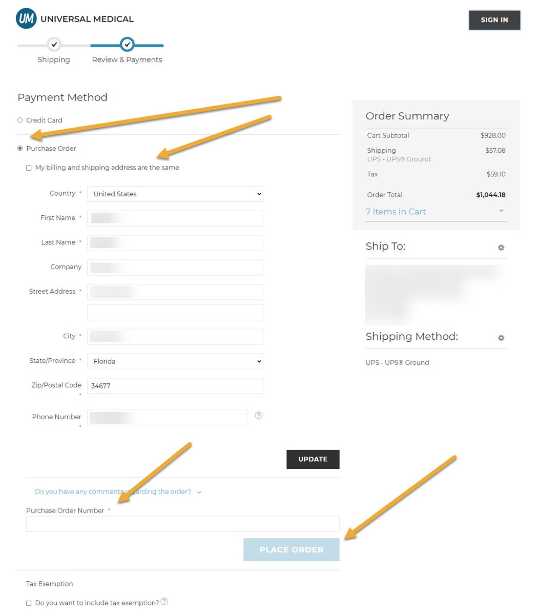 universal medical payment by purchase order